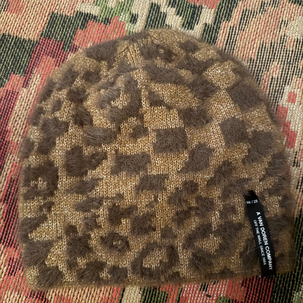 Vans Brown Leopard Print Beanie